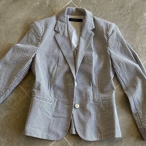 Ralph Lauren gray and White Striped Blazer